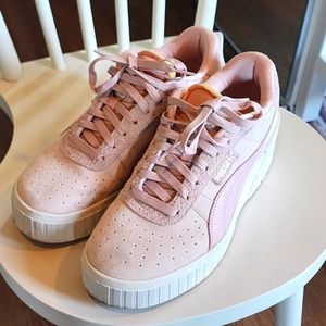 Puma Pink Suede Platform Shoes